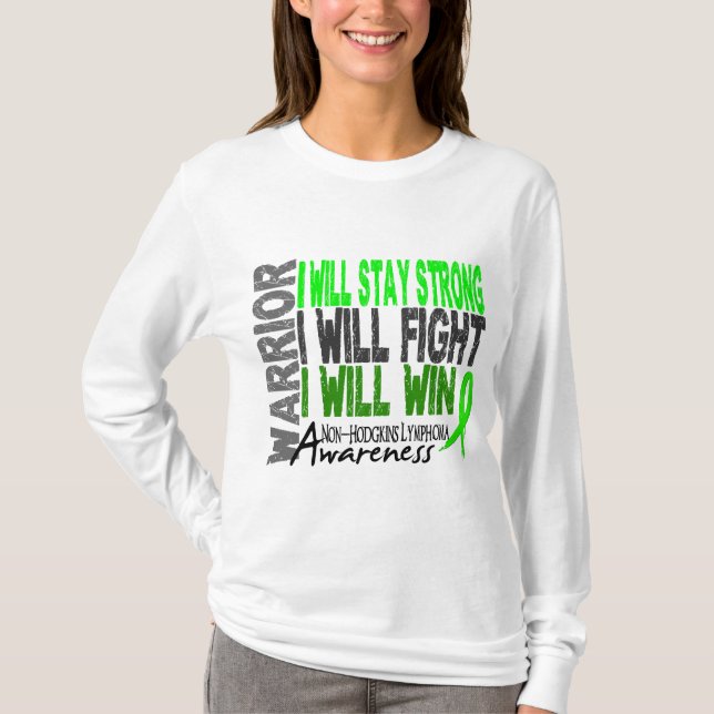 T-shirt Guerrier de lymphome de Non-Hodgkins (Devant)