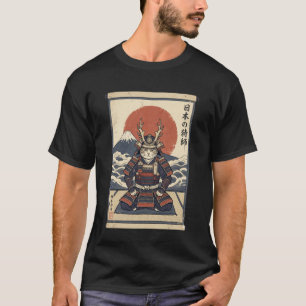 T-shirt Guerrier de samouraï chat ronin neko art japonais 