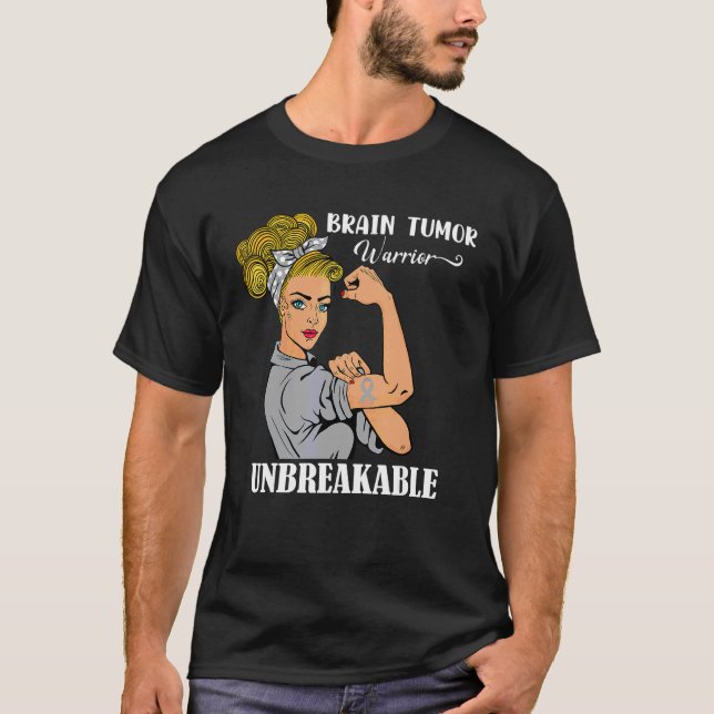 T-shirt Guerrier de sensibilisation à la tumeur du cerveau (Devant)