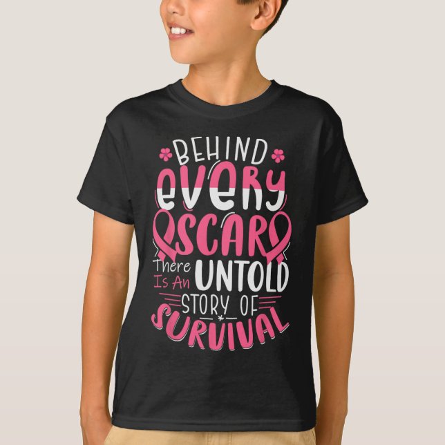 T-shirt Guerrier de sensibilisation au cancer Ruban rose C (Devant)