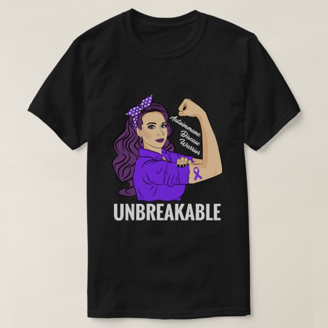 T-shirt Guerrier de sensibilisation aux maladies auto-immu (Design devant)