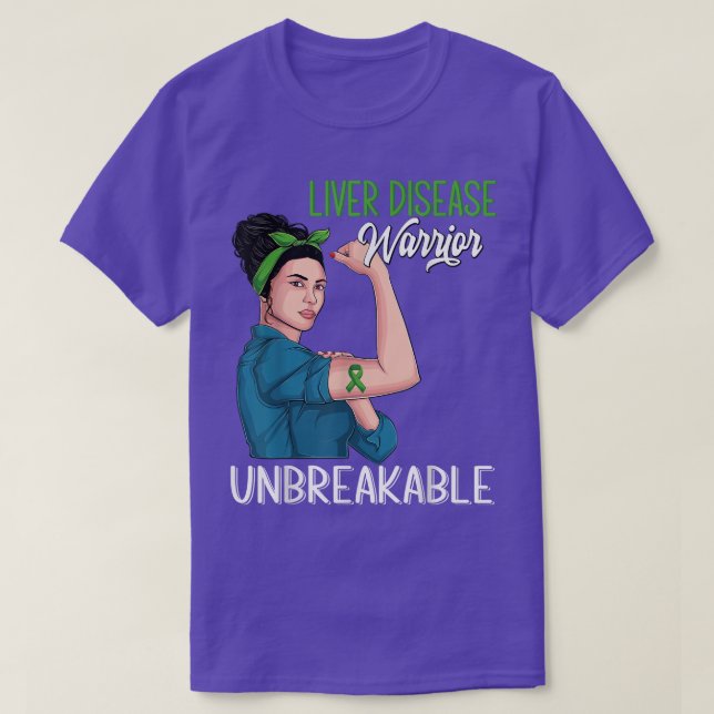 T-shirt Guerrier de sensibilisation aux maladies du foie S (Design devant)