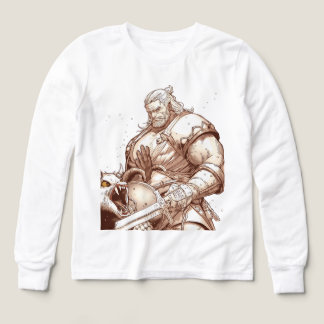 T-shirt Guerrier debout sur un monstre