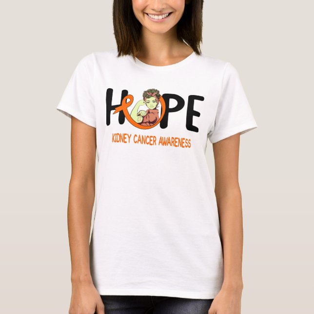 T-shirt guerrier du cancer du rein espoir ruban orange (Devant)