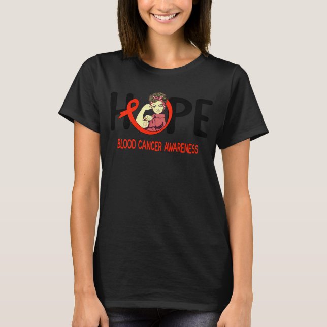 T-shirt guerrier du cancer du sang espoir ruban rose (Devant)