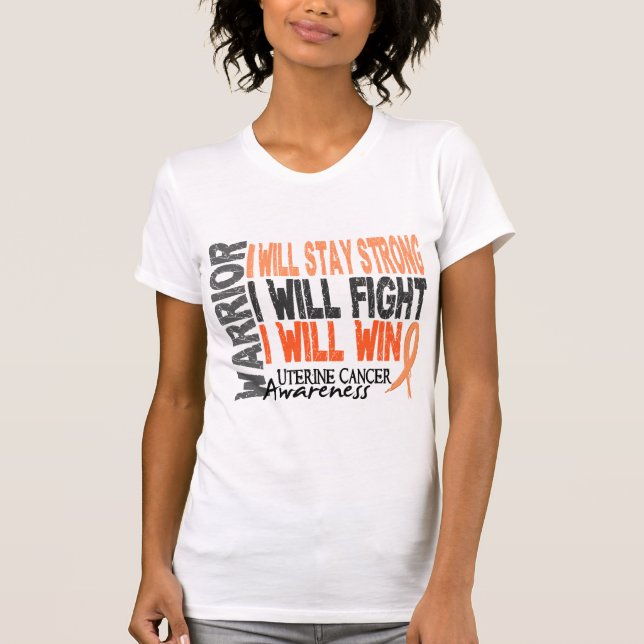 T-shirt Guerrier du cancer utérin (Devant)