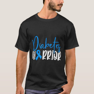 T-shirt Guerrier du diabète Ruban bleu Sensibilisation au 