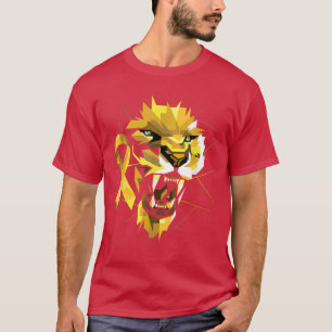T-shirt Guerrier du lion du cancer de l'enfance - Golden A