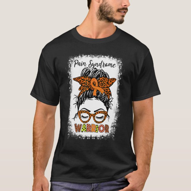 T-shirt Guerrier du syndrome de douleur Messy Bun Orange R (Devant)