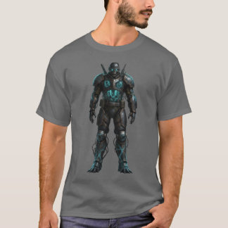 T-Shirt Guerrier Futuriste Armure de Puissance Sci