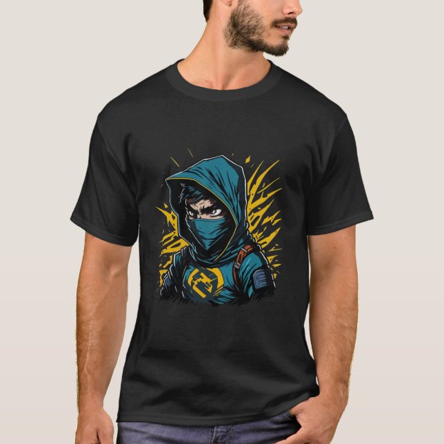 T-shirt Guerrier gothique samouraï visage de ninja (Devant)