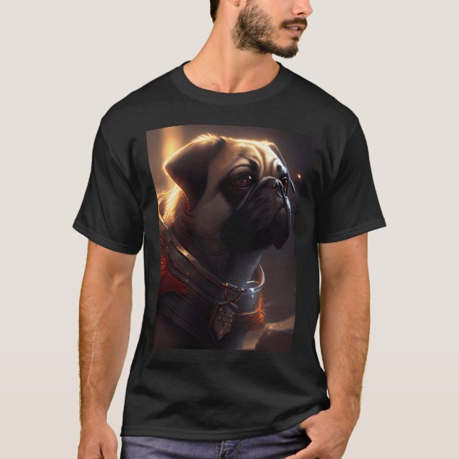 T-shirt Guerrier Héroïque : Pug (Devant)