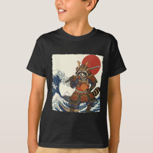 T-shirt Guerrier japonais raton laveur samouraï drôle &