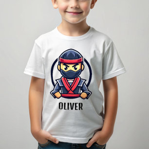 T-shirt Guerrier Ninja Mignon Dessin Animé pour Garçons