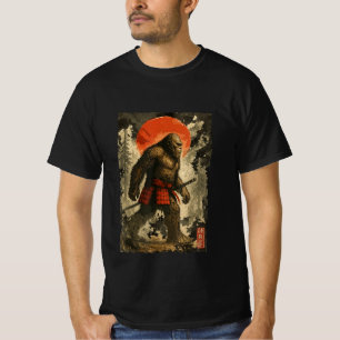 T-shirt Guerrier Samouraï Bigfoot Sasquatch Vintage Japona