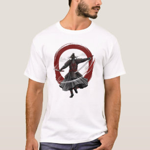 T-Shirt Guerrier Samouraï Double Katana Lever de