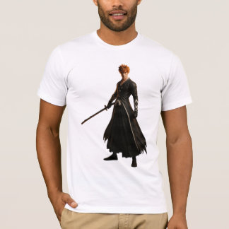 T-shirt Guerrier samouraï en robe noire avec épée