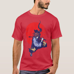 T-shirt Guerrier samouraï japonais avec épée et co