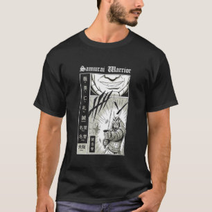 T-shirt Guerrier Samouraï Retro Bushido avec épée Katana