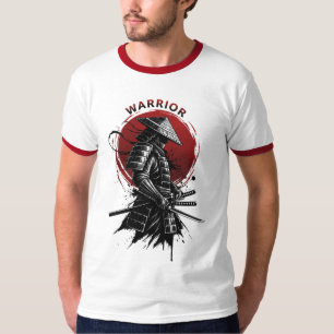 T-shirt Guerrier Samouraï Soleil Levant Style Encre Japona