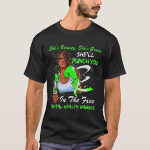 T-shirt Guerrière de la santé, elle vous punira femme noir