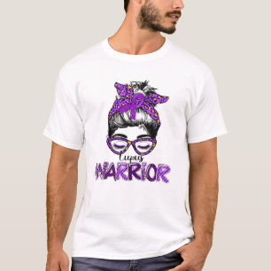 T-shirt Guerrière de sensibilisation au Lupus Messy Bun W