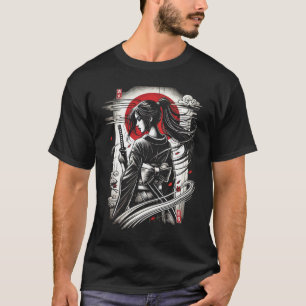 T-shirt Guerrière Geisha Katana - Art de tatouage d'anime