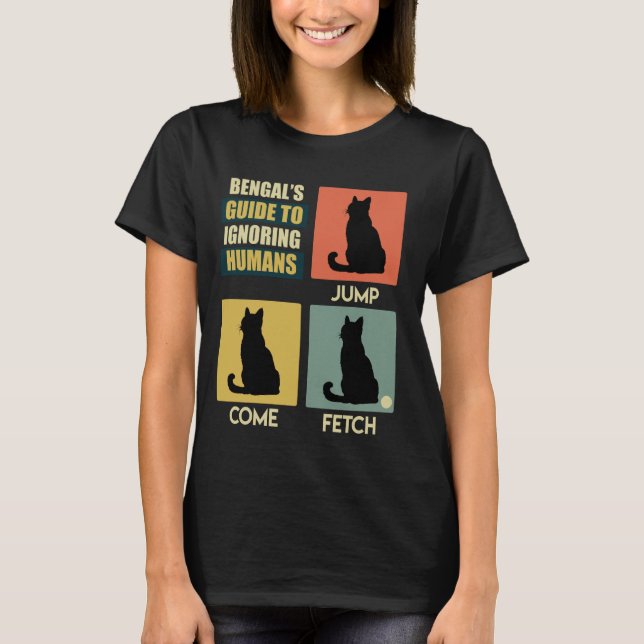 T-shirt GUIDE DE BENGAL POUR IGNORER LES HUMAINS Drôle Vin (Devant)