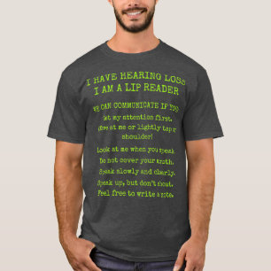 T-shirt Guide de lèvre de soutien pour les sourds et les 