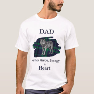 T-shirt Guide de papa Mentor Force & Cœur carreaux bleu