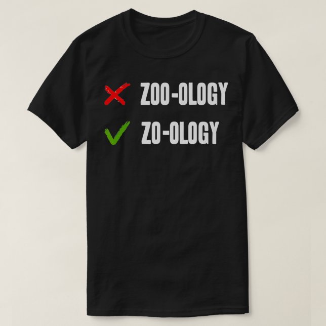 T-shirt Guide de prononciation de zoologie (Design devant)