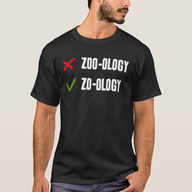 T-shirt Guide de prononciation de zoologie (Devant)