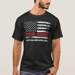 T-shirt Guide touristique USA Drapeau Profession Rétro Tit