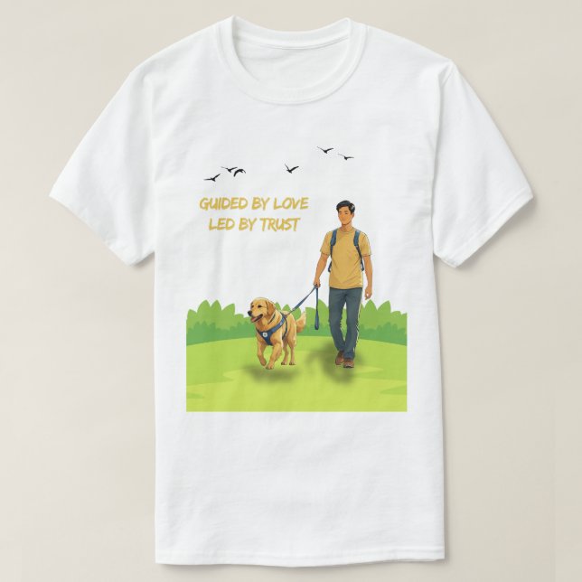 T-shirt Guidée par Love - Guide Chien Conception de suppor (Design devant)
