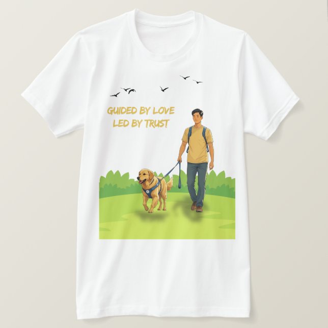 T-shirt Guidée par Love - Guide Chien Conception de suppor (Design devant)