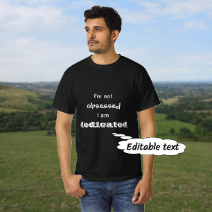 T-shirt Guillemet dédicacé non obsédé drôle texte personna