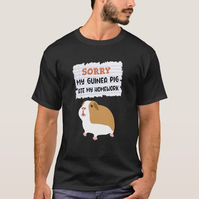 T-shirt Guinea Pig Ate My Homework Kids School (Devant)