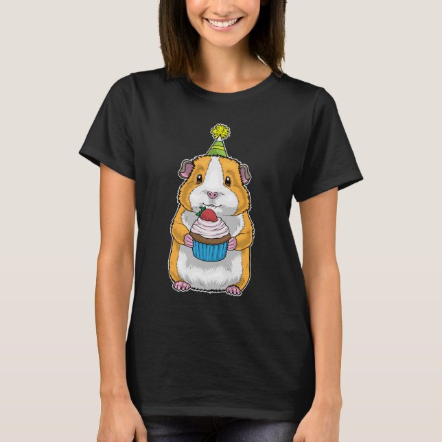T-shirt Guinea pig Birthday Cupcake (Devant)
