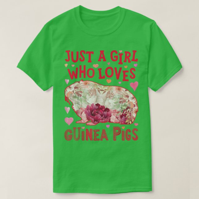 T-shirt Guinea Pig Just A Girl Who Loves Guinea Pigs Roden (Design devant)