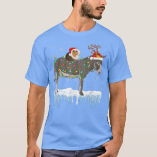 T-shirt Guinea Pig Riding Mule Reindeer Santa Christmas Li