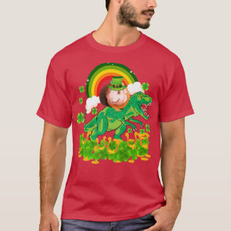 T-shirt Guinea Pig Wearing Irish Hat Riding Dinosaur T Re 