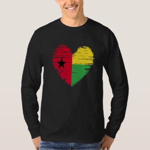 T-shirt Guinée Bissau Coeur Guinée Bissau Drapeau Guinée B