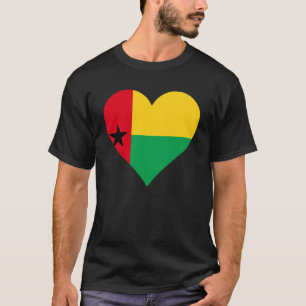 T-shirt Guinée Bissau Drapeau Coeur Guinée Bissau Aimer Gu