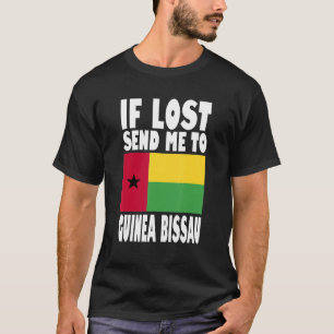 T-shirt Guinée Bissau Drapeau design Si perdu envoyez-moi