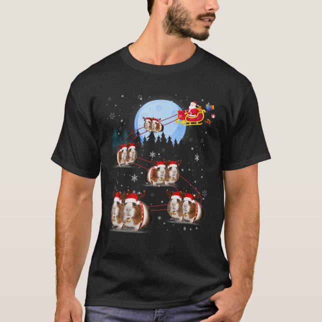 T-shirt Guinée Casquette De Cochon Reindeer Sleigh Père No (Devant)