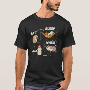 T-shirt Guinée Cochon cycle de vie Manger sommeil Joue Rép