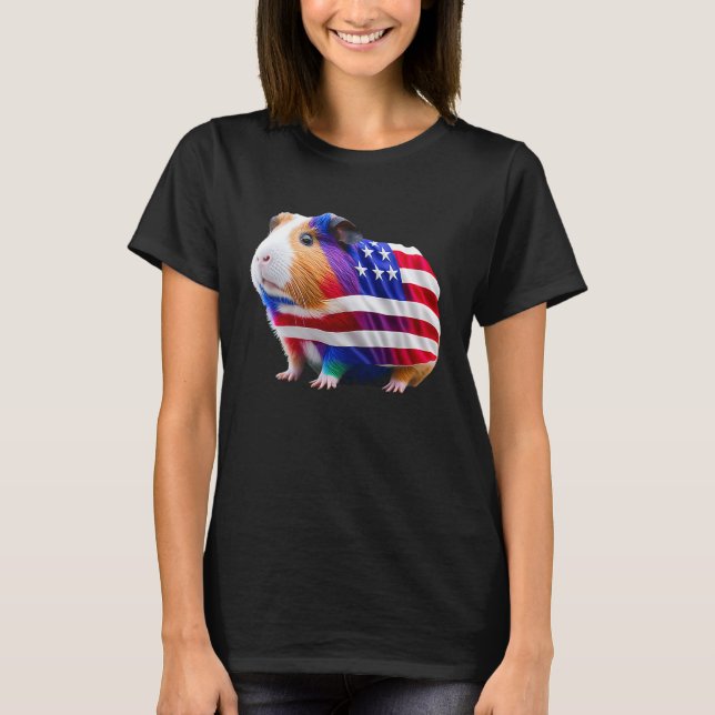 T-shirt Guinée Cochon Maman Papa Fou Piggy 4 juillet (Devant)