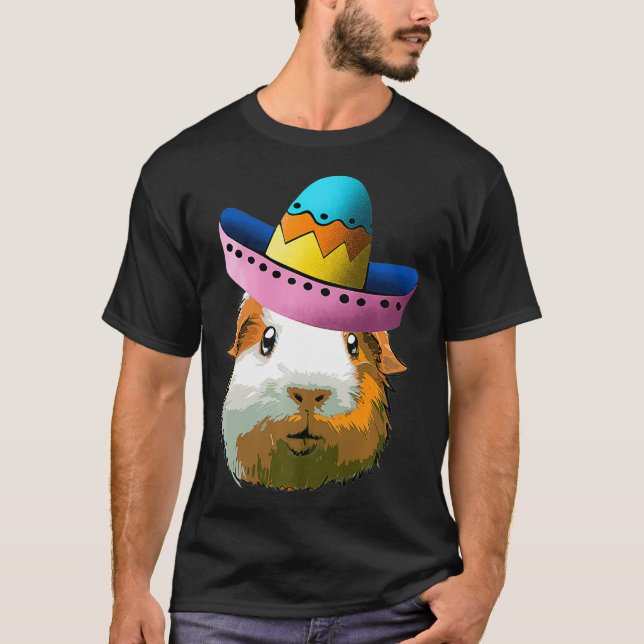 T-shirt Guinée Cochon Mexicain Sombrero Cinco De Mayo (Devant)