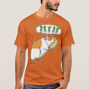 T-shirt Guinée Cute Pig Dreaming about Food Funny