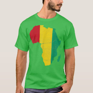 T-shirt Guinée Drapeau Afrique Continent Silhouette Cadeau
